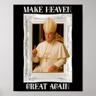 Maak Vaticaan weer Groot Funny Paus Trump Retro Ch Poster