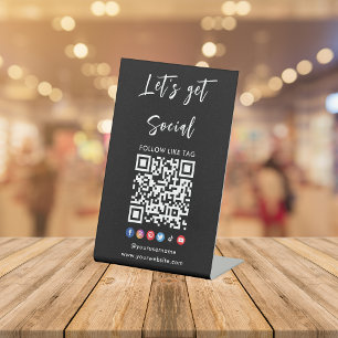 Maak verbinding met de Amerikaanse Qr Code Profess Reclamebord Met Voetstuk