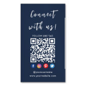 Maak verbinding met de Amerikaanse Qr-code Social  Magnetisch Visitekaartje (Voorkant Verticaal)