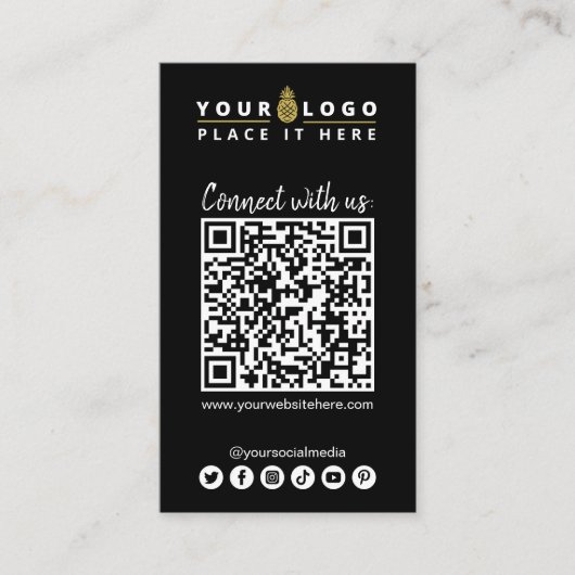 Maak verbinding met de Amerikaanse QR-code Social Visitekaartje (Voorkant)