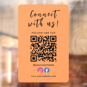 Maak verbinding met de Facebook Instagram Qr Code Raamsticker