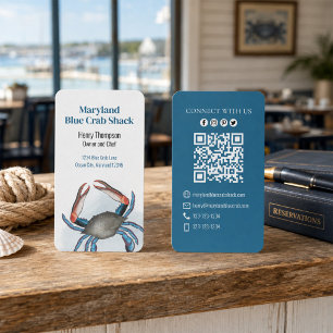Maak verbinding met ons QR Code Blue Crab Coasta Visitekaartje