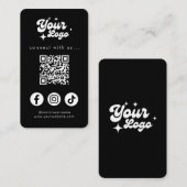 Maak verbinding met ons Social Media QR Code Black Visitekaartje (Voorkant / Achterkant)