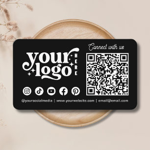 Maak verbinding met ons Social Media QR Code Black Visitekaartje