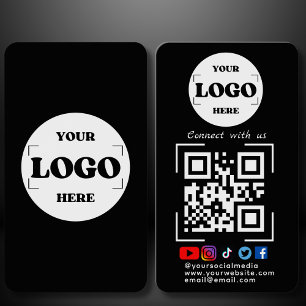 Maak verbinding met ons Social Media QR Code Black Visitekaartje