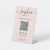 Maak verbinding met ons Social Media Script Reclamebord Met Voetstuk (Voorkant)