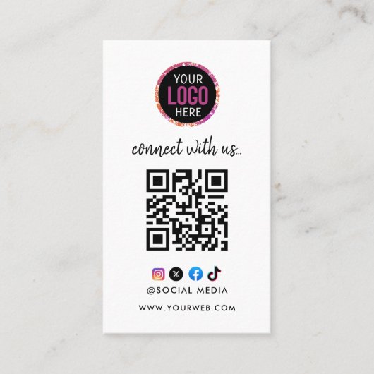 Maak verbinding met ons | Sociale media — QR-code  Visitekaartje (Voorkant)