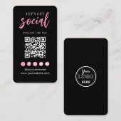 Maak verbinding met ons sociale media QR-code zwar Visitekaartje (Voorkant / Achterkant)