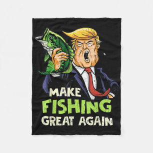 Maak Vissen Groot Again Trump Visser Ondersteuning Fleece Deken