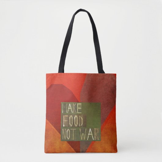 Maak voedsel geen oorlog tote bag (Voorkant)