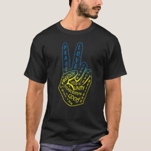 Maak vrede niet oorlog vredesteken symbool 5 t-shirt