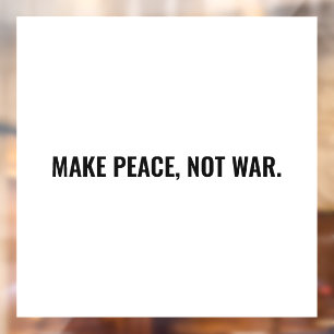 Maak vrede niet oorlog wit zwart minimalistische k raamsticker
