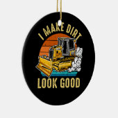Maak vuil er goed uitzien graafmachine voertuigbou keramisch ornament (Rechts)