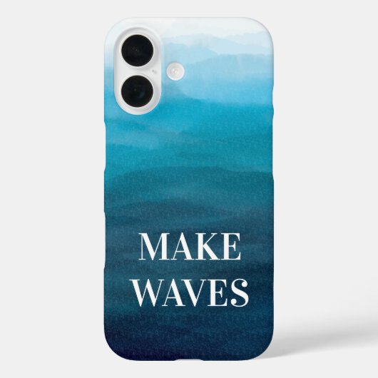 Maak Waves, Turquoise Blue Zee Phone Case, Ocean Case-Mate iPhone Case (Achterkant)