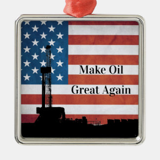 Maak weer olie geweldig met de Amerikaanse vlag Dr Metalen Ornament