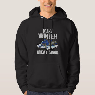 Maak Winter weer geweldig Snowmobile Ski Gift Hoodie