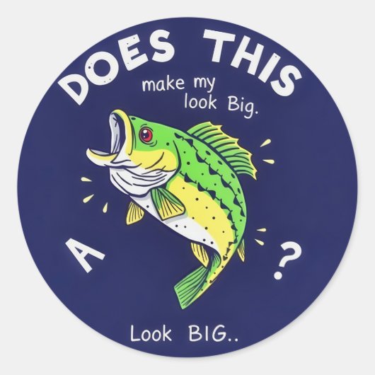 Maakt deze vis me groot? ronde sticker (Voorkant)