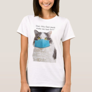 Maakt dit gezichtsmasker me een grappige kat t-shirt