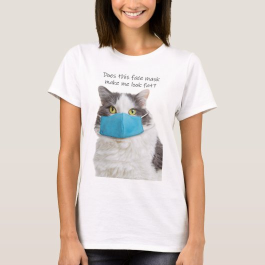 Maakt dit gezichtsmasker me een grappige kat t-shirt (Voorkant)