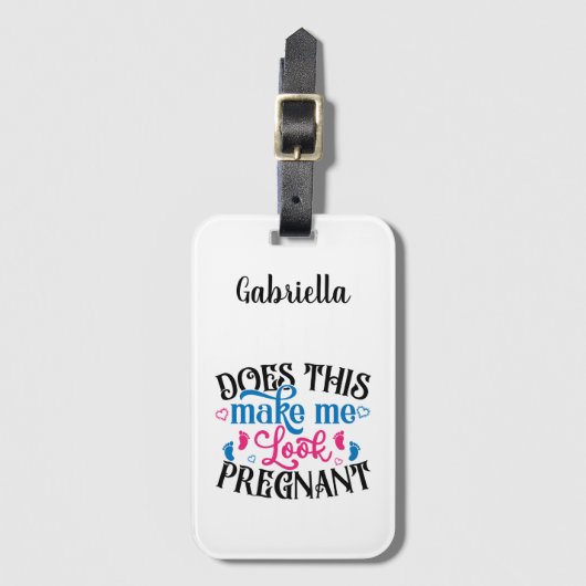 Maakt dit me zwanger? bagagelabel (Voorkant (verticaal))