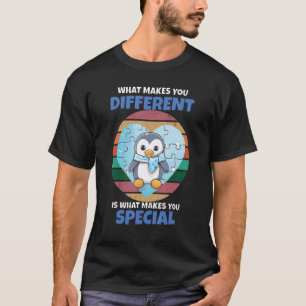 Maakt u speciale pinguïn kleurrijke puzzel Autisme T-shirt