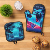 Maaltijd tijd! ovenwant & pannenlap set (Top down)