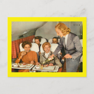 maaltijddienst in vlucht  briefkaart