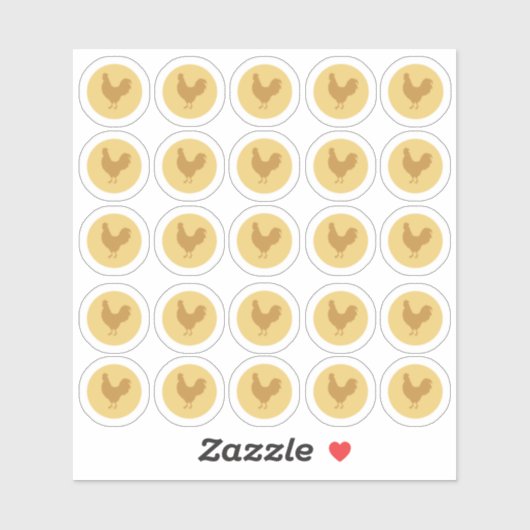 Maaltijdkeuze 2-kleuren kip Sticker (Vel)