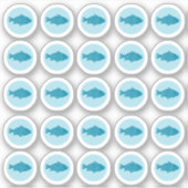Maaltijdkeuze 2-kleuren vis Sticker (Voorkant)