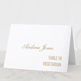 Maaltijdkeuze Gastnaam Golden Beige Place Card Kaart