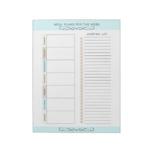 Maaltijdplanner Wekelijks Lichte Kleuren Notitieblok