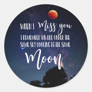 maan als ik je lange afstand familie mis ronde sticker