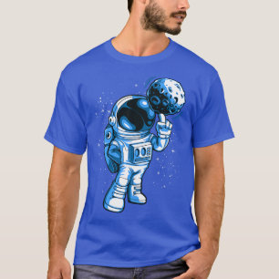 Maan Basketbal Grappige Planet Astronaut Ruimte T-shirt