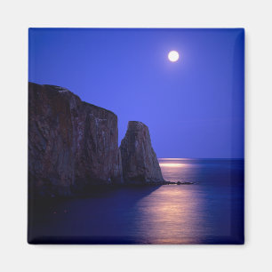 Maan bij schemering   Perce Rock Gaspe Coast Quebe Magneet
