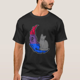 Maan Biseksuele Vlag Kat LGBTQ Veilige Ruimte Gay T-shirt