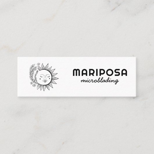 Maan Bloemen Elegante Esthetische Salon Sociale Ic Mini Visitekaartje (Voorkant)