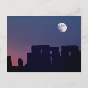 Maan boven Stonehenge Wiltshire, Engeland Briefkaart