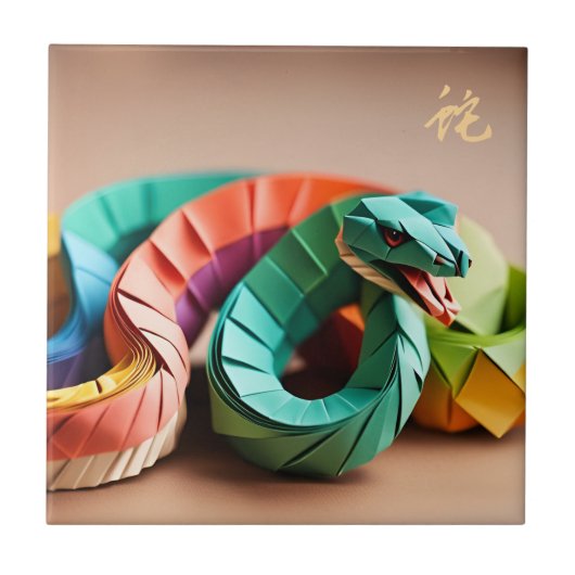 Maan Chinees Nieuwjaar Slang 2025 Verjaardag CT3 Tegeltje (Voorkant)