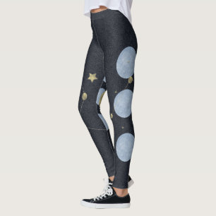 Maan Constellatie Blauwe Yoga Broek Leggings