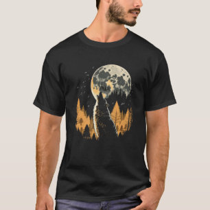 Maan Coyote Howling Volle Maan Bos Halloween 1 T-shirt