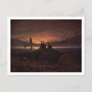 Maan die over Zee, 1822 toenemen (olie op canvas) Briefkaart