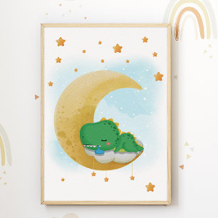 Maan Dinosaurium Kinderkamer Print Dino Kinderkame