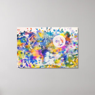 Maan Droom Canvasprint Schilderkunst Kunst van Bes Canvas Afdruk