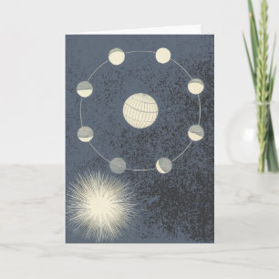 Maan en Aarde Rotatie - Verjaardag Space Artwork Kaart
