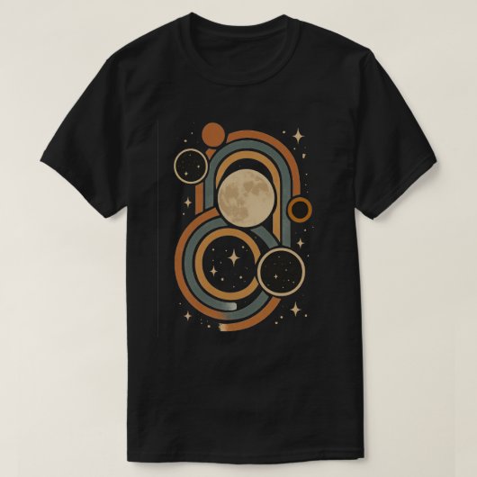 Maan en kunstwerk donker t-shirt (Design voorkant)