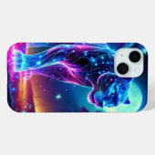 Maan en Panther Holografisch Neon Kleurrijk | Case-Mate iPhone Case (Achterkant (horizontaal))