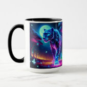 Maan en Panther Holografisch Neon Kleurrijk | Mok (Links)