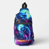 Maan en Panther Holografisch Neon Kleurrijk | Sling Bag (Voorkant)