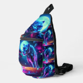 Maan en Panther Holografisch Neon Kleurrijk | Sling Bag (Rechterhoek)