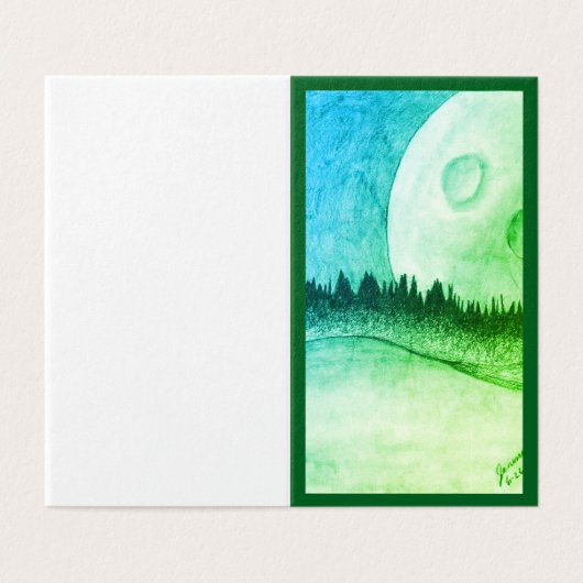 Maan en planeet - groen kaart (Buitenkant ongevouwen)